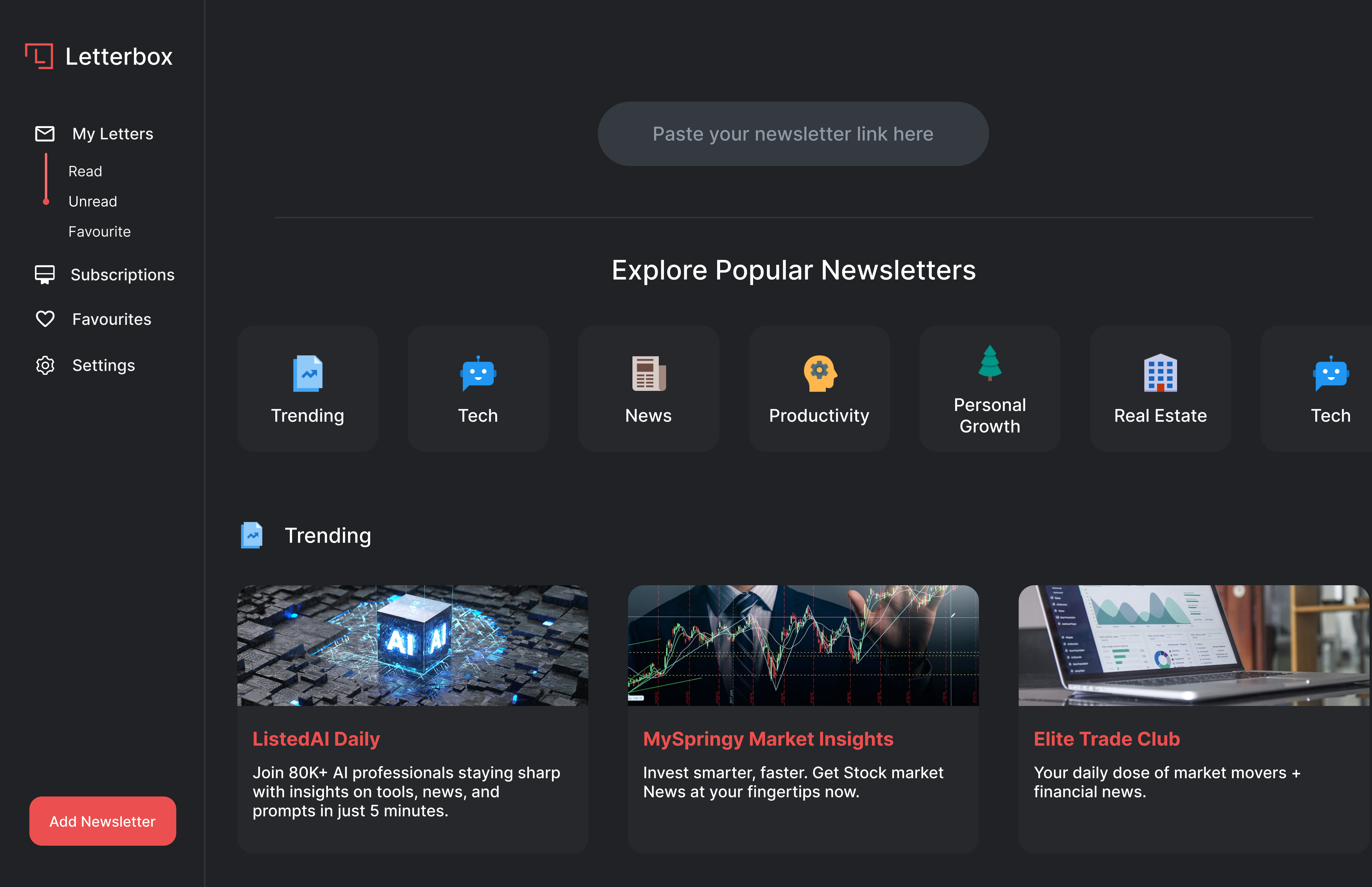 Dashboard mockup